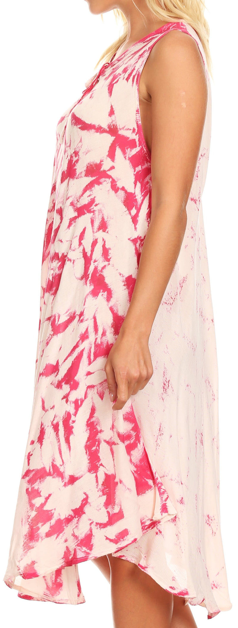 Sakkas Anni Women's Summer Casual Midi Sleeveless Loose Tie-dye Tank Sundress