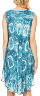 Sakkas Marlena Women's Swing Sleeveless Tie Dye with Batik Nightgown Dress Cover