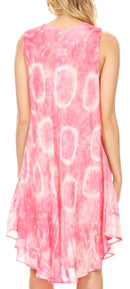 Sakkas Marlena Women's Swing Sleeveless Tie Dye with Batik Nightgown Dress Cover