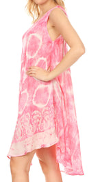 Sakkas Marlena Women's Swing Sleeveless Tie Dye with Batik Nightgown Dress Cover