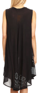 Sakkas Anabel Women's Short Flowy Caftan Tank Dress Cover up Light Swing A-line