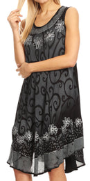 Sakkas Anabel Women's Short Flowy Caftan Tank Dress Cover up Light Swing A-line