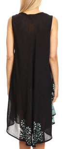 Sakkas Anabel Women's Short Flowy Caftan Tank Dress Cover up Light Swing A-line