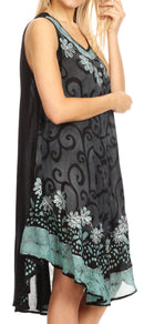Sakkas Anabel Women's Short Flowy Caftan Tank Dress Cover up Light Swing A-line