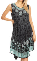 Sakkas Anabel Women's Short Flowy Caftan Tank Dress Cover up Light Swing A-line