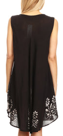 Sakkas Anabel Women's Short Flowy Caftan Tank Dress Cover up Light Swing A-line