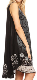Sakkas Anabel Women's Short Flowy Caftan Tank Dress Cover up Light Swing A-line