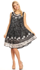 Sakkas Anabel Women's Short Flowy Caftan Tank Dress Cover up Light Swing A-line