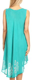 Sakkas Anabel Women's Short Flowy Caftan Tank Dress Cover up Light Swing A-line