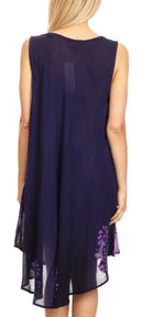 Sakkas Anabel Women's Short Flowy Caftan Tank Dress Cover up Light Swing A-line