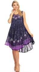 Sakkas Anabel Women's Short Flowy Caftan Tank Dress Cover up Light Swing A-line