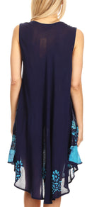 Sakkas Anabel Women's Short Flowy Caftan Tank Dress Cover up Light Swing A-line