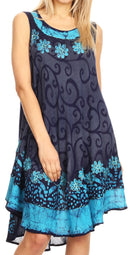 Sakkas Anabel Women's Short Flowy Caftan Tank Dress Cover up Light Swing A-line