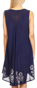 Sakkas Anabel Women's Short Flowy Caftan Tank Dress Cover up Light Swing A-line