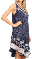 Sakkas Anabel Women's Short Flowy Caftan Tank Dress Cover up Light Swing A-line