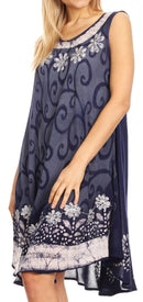 Sakkas Anabel Women's Short Flowy Caftan Tank Dress Cover up Light Swing A-line