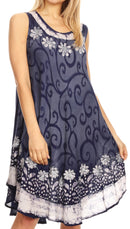 Sakkas Anabel Women's Short Flowy Caftan Tank Dress Cover up Light Swing A-line