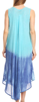 Sakkas Basira Womens Relax Lounge Everyday Summer Long Dress Tie-dye Tropical
