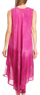 Sakkas Basira Womens Relax Lounge Everyday Summer Long Dress Tie-dye Tropical