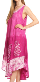 Sakkas Basira Womens Relax Lounge Everyday Summer Long Dress Tie-dye Tropical