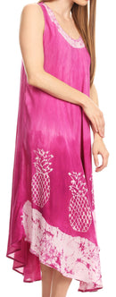 Sakkas Basira Womens Relax Lounge Everyday Summer Long Dress Tie-dye Tropical