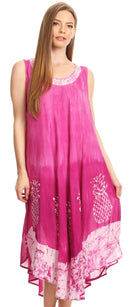 Sakkas Basira Womens Relax Lounge Everyday Summer Long Dress Tie-dye Tropical