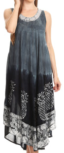 Sakkas Basira Womens Relax Lounge Everyday Summer Long Dress Tie-dye Tropical