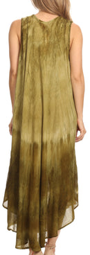 Sakkas Basira Womens Relax Lounge Everyday Summer Long Dress Tie-dye Tropical