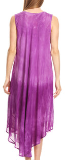 Sakkas Basira Womens Relax Lounge Everyday Summer Long Dress Tie-dye Tropical