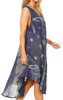 Sakkas Mita Women's Midi Loose Sleeveless Casual Sundress Tank Dress Cover-up