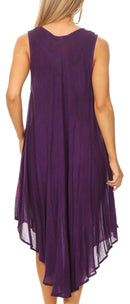 Sakkas Mita Women's Midi Loose Sleeveless Casual Sundress Tank Dress Cover-up
