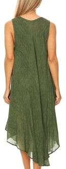 Sakkas Mita Women's Midi Loose Sleeveless Casual Sundress Tank Dress Cover-up