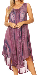Sakkas Mita Women's Midi Loose Sleeveless Casual Sundress Tank Dress Cover-up