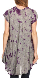 Sakkas Gilda Women's Summer Casual Short/ Long Sleeve Swing Dress Tunic Cover-up