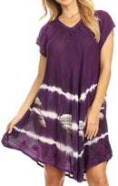 Sakkas Gilda Women's Summer Casual Short/ Long Sleeve Swing Dress Tunic Cover-up