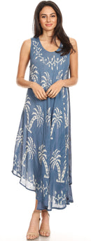 Sakkas Irene Women's Casual Tie-dye Maxi Summer Sleeveless Loose Fit Tank Dress