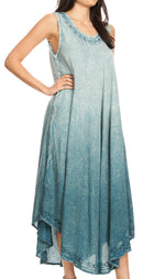 Sakkas Irene Women's Casual Tie-dye Maxi Summer Sleeveless Loose Fit Tank Dress