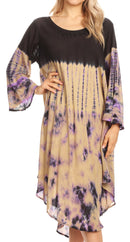 Sakkas Lara Women's Casual Fringe Loose Maxi Sleeveless Dress Caftan Cover-up