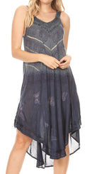 Sakkas Liz  Women's Maxi Loose Sleeveless Summer Casual Tank Dress Cover-up Caftan#color_19321-Violet