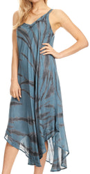 Sakkas Nila Women's Double Spaghetti Strap V-neck Casual Maxi Long Summer Dress
