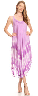 Sakkas Nila Women's Double Spaghetti Strap V-neck Casual Maxi Long Summer Dress