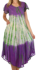 Sakkas Mika Ombre Floral Caftan Dress#color_Purple/Cream