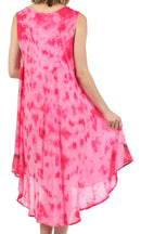 Sakkas Butterfly Tie Dye Tank Sheath Caftan Mid Length Cotton Dress