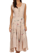 Sakkas Garden Goddess Corset Style Dress#color_Beige