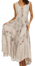 Sakkas Garden Goddess Corset Style Dress#color_Clay