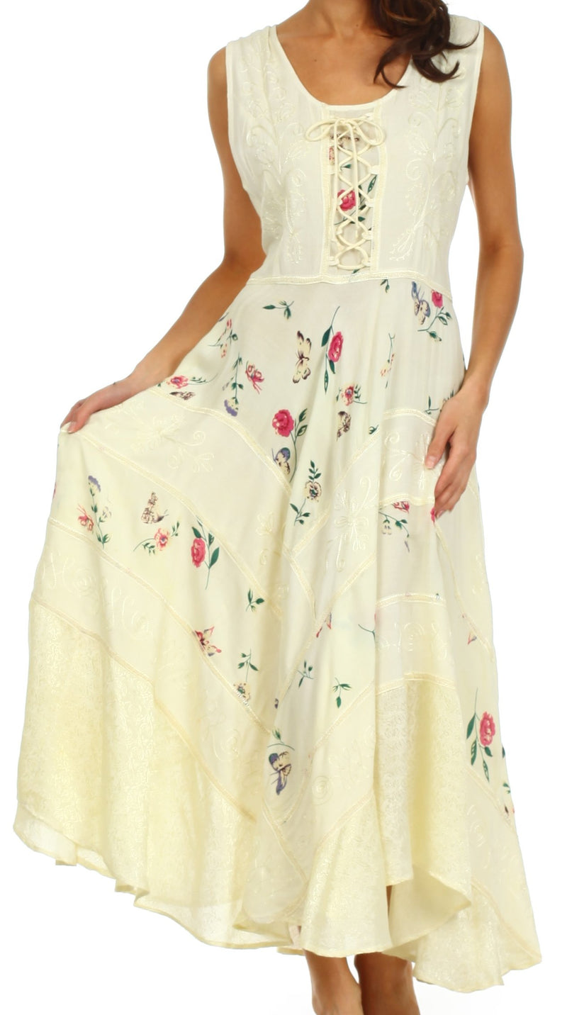 Sakkas Garden Goddess Corset Style Dress