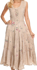 Sakkas Garden Goddess Corset Style Dress#color_Taupe