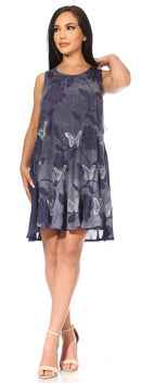 Sakkas Marta Women's Casual Summer Tie Dye Flowy Boho Maxi Sleeveless Dress Loose
