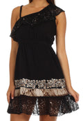 Sakkas Summer Solstice Batik Dress#color_Black/White
