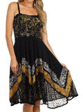 Sakkas Aphrodite Embroidered Batik Dress#color_Black/Yellow
